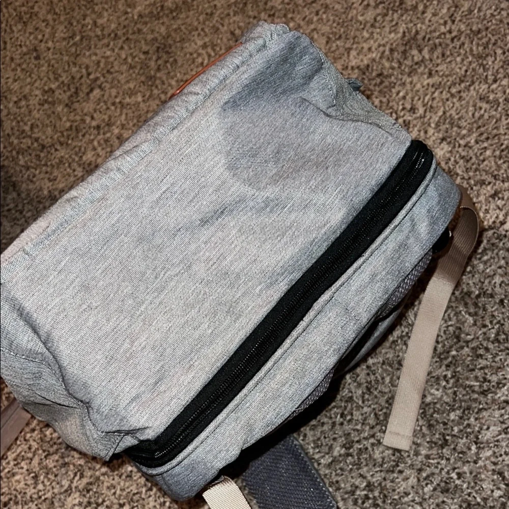 Diaper bag. Backpack. Gray Gender Neutral.